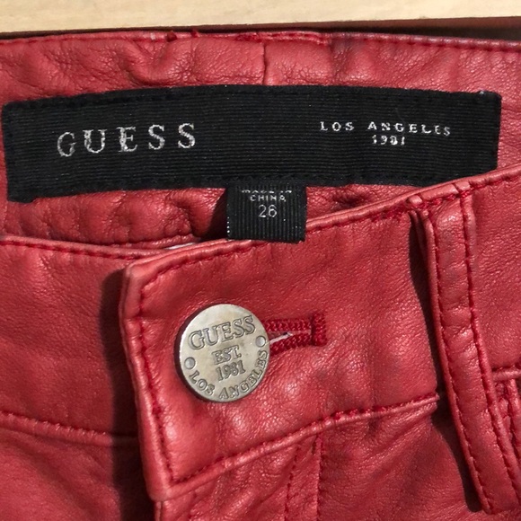 Guess red and black ombré leather jeans - Picture 4 of 5